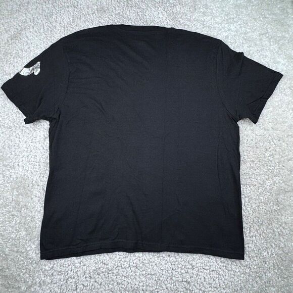 True Religion V-Neck Black Silver Logo T-Shirt - Picture 2 of 6